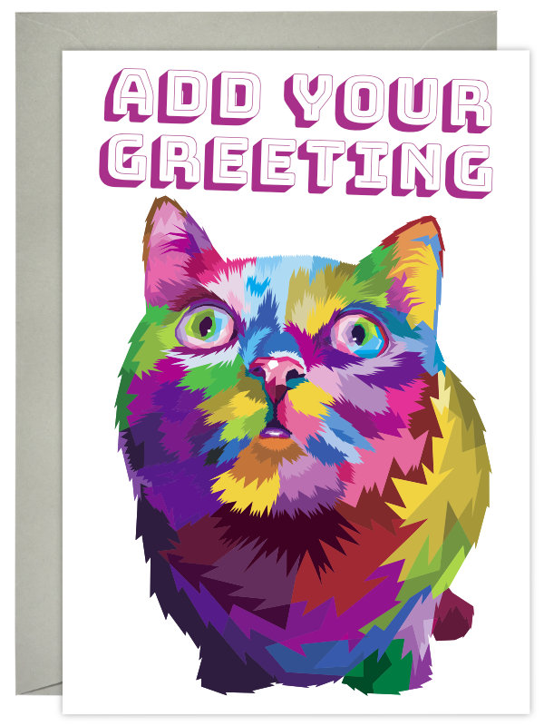 Adorable Fat Cat Multi Colour Greeting Card Adorable Fat Cat Multi Colour Greeting Card