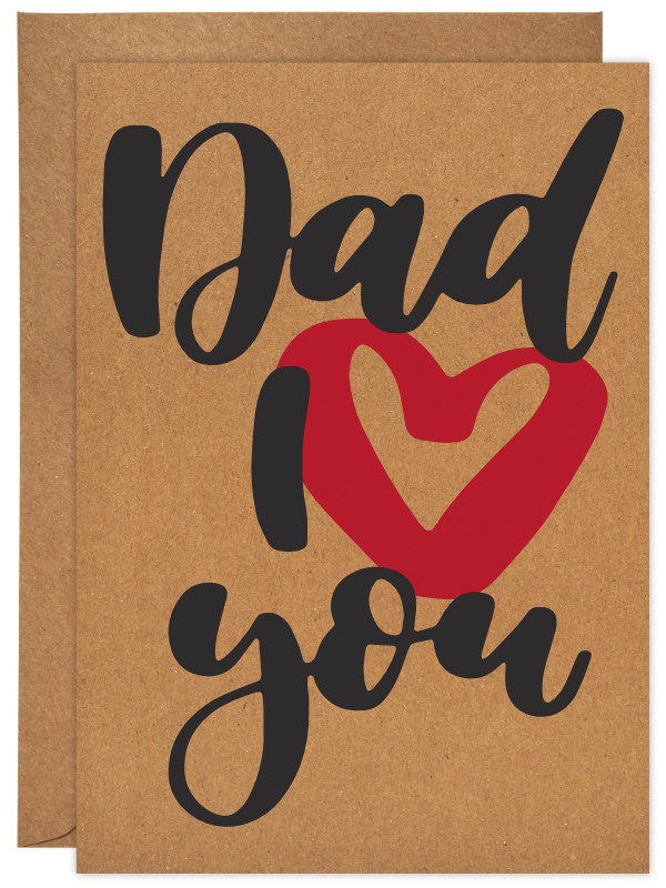 Dad I Heart You Kraft Greeting Card Dad I Heart You Kraft Greeting Card